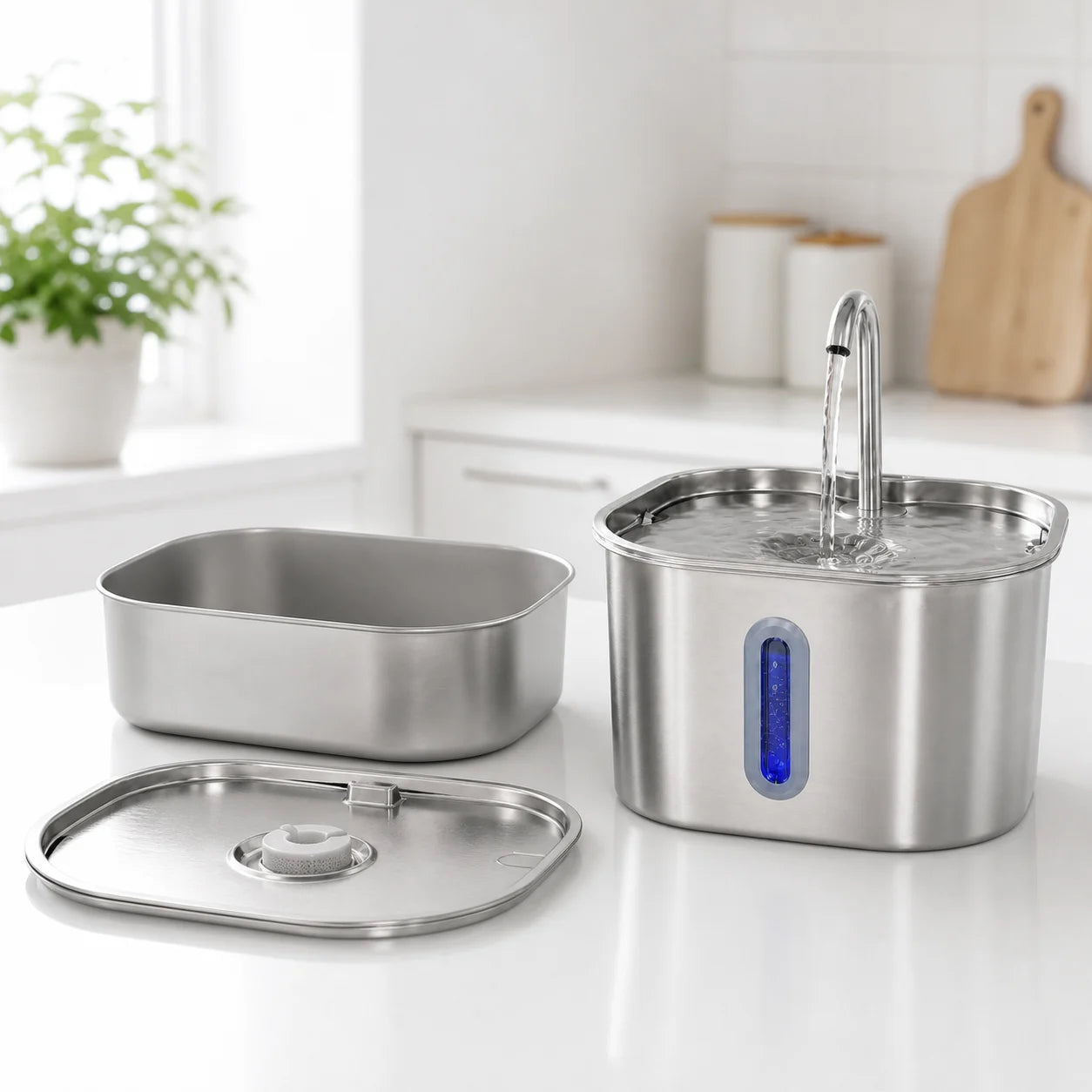 分解して洗えるにゃんみず給水器